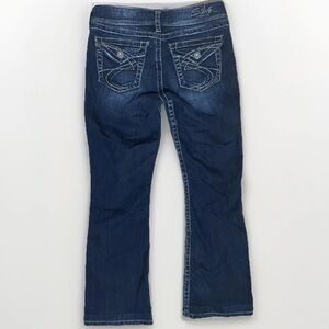 Y2K Silver Jeans Low Rise Suki Surplus Bootcut Jeans Embroidered Pockets Size 30